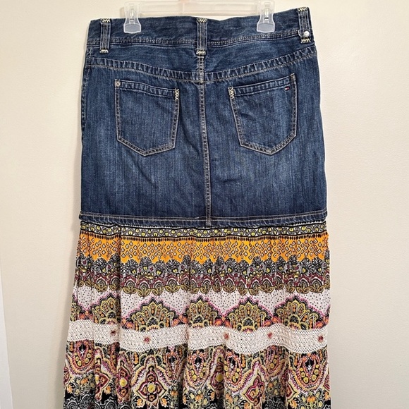 Tommy Hilfiger Bohemian Denim Layered Maxi Skirt - Size 14 - Picture 7 of 7